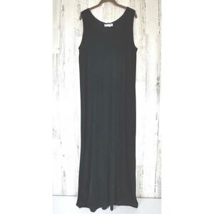 Vikki Vi California Black Sleeveless Maxi Dress Size Large Acetate Stretchy